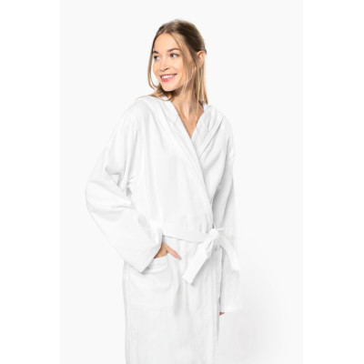 Unisex organic hooded bathrobe